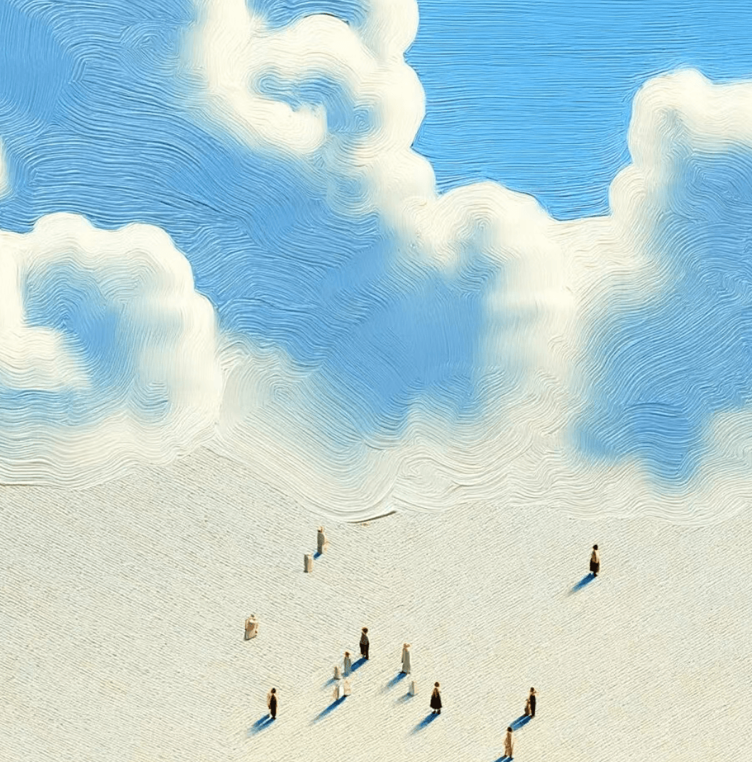 Midjourney minimal specchio del cielo